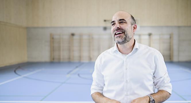 Der neue Schulcampus Silberberg vor dem ersten Schultag - eine Besichtigung mit dem Baureferenten Christoph Meister , am Dienstag, 05 August 2025. (Melanie Duchene / Schaffhauser Nachrichten)