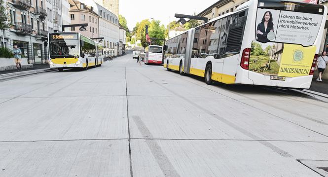 Blick auf den neuen Bahnhof, am Donnerstag, 14 August 2025. (Melanie Duchene / Schaffhauser Nachrichten)