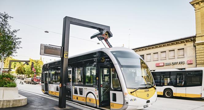 Blick auf den neuen Bahnhof, am Donnerstag, 14 August 2025. (Melanie Duchene / Schaffhauser Nachrichten)