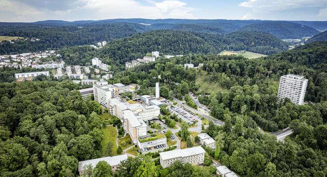 Schaffhauser Spitï¿ï¾¤ler von oben, geplant sind Rodungen fï¿ï¾¼r den geplanten Neubau des Spitals, fotografiert am Dienstag, 01. Juli 2025, in Schaffhausen. (Roberta Fele / Schaffhauser Nachr