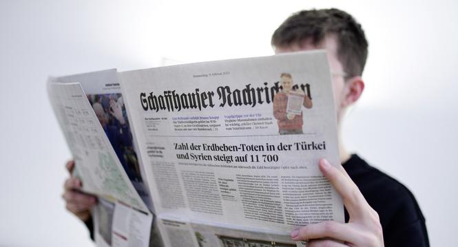 Themenbild Zeitung zum Thema Medienfoerderung, am Freitag, 10. Februar 2023. (Melanie Duchene / Schaffhauser Nachrichten)