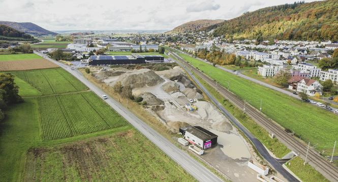 Drohnenbild vom Reyclingplatz fï¿ï¾¼r Baumaterial, Eckert Beringen, am Dienstag, 21. Oktober 2025. (Melanie Duchene / Schaffhauser Nachricht