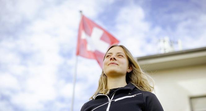 sie erzï¿ï¾¤hlt, wieso sie sich fï¿ï¾¼r den Militï¿ï¾¤rdienst gemeldet hat, fotografiert am Dienstag, 28. Oktober 2025, in Schaffhausen. (Roberta Fele / Schaffhauser N