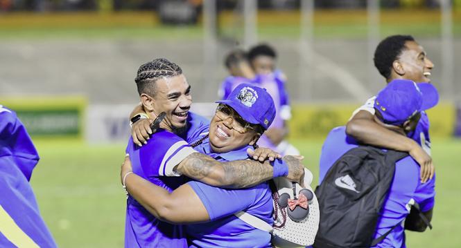 Curaï¿ï¾§ao players celebrate qualifying for the 2026 FIFA World Cup after a soccer match against Jamaica in Kingston, Jamaica, Tuesday, Nov. 18, 2025. (AP Photo/Collin Re