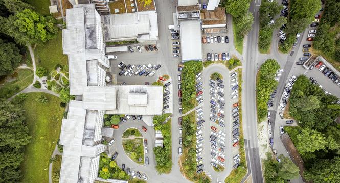Schaffhauser Spitï¿ï¾¤ler von oben, geplant sind Rodungen fï¿ï¾¼r den geplanten Neubau des Spitals, fotografiert am Dienstag, 01. Juli 2025, in Schaffhausen. (Roberta Fele / Schaffhauser Nachr