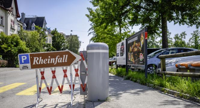 Burgunwiese Parkplatz in Neuhausen, am Mittwoch, 21. Juli, 2021. (Melanie Duchene / Schaffhauser Nachrichten)