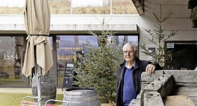 Hansrudolf Meier in der Bergtrotte Osterfingen, 19.12.2025, Osterfingen (Wilchingen) (Roger Hofstetter/Schaffhauser Nachrichten)