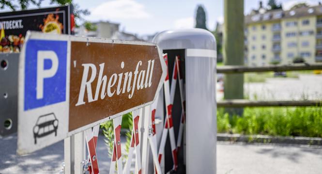 Burgunwiese Parkplatz in Neuhausen, am Mittwoch, 21. Juli, 2021. (Melanie Duchene / Schaffhauser Nachrichten)