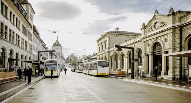 Bahnhofstrasse, fotografiert am Dienstag, 13. Januar 2025, in Schaffhausen. (Roberta Fele / Schaffhauser Nachrichten)