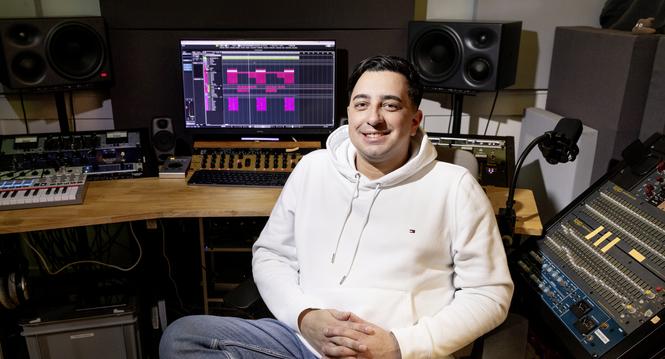 Besuch bei Patrick Portmann im Tonstudio, anlï¿ï¾¤sslich seines neuen Rap-Albums, Freitag, 09.01.2026, Schaffhausen (Roger Hofstetter/Schaffhauser Nachricht