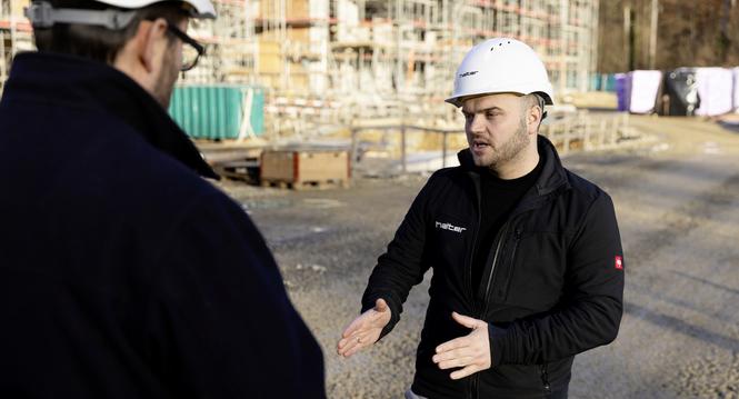 Baustelle Waldstadt, Riat Dauti, Projektleiter Haustechnik bei der Halter AG, Donnerstag, 15.01.2026, Schaffhausen (Roger Hofstetter/Schaffhauser Nachrichten)