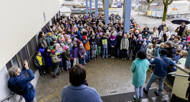 Baustart: Erweiterung und Sanierung Schulhaus Emmersbergm, Mittwoch, 11.02.2026, Schaffhausen (Roger Hofstetter/Schaffhauser Nachrichten)