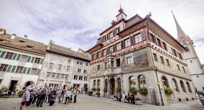Das Rathaus, fotografiert am Mittwoch, 17. September 2025, in Stein am Rhein. (Roberta Fele / Schaffhauser Nachrichten)