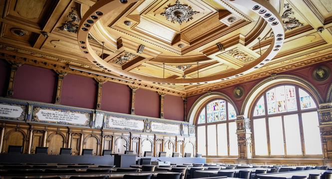 Blick in den verwaiste Kantonsratsaal, am Freitag, 20. Maerz 2020.  (Melanie Duchene / Schaffhauser Nachrichten)