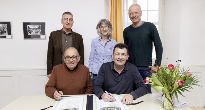 Grï¿ï¾¼ndung Trï¿ï¾¤gerverein Sternen Thayngen, v.l. Walter Scheiwiller, Heidi Vogelsang, Daniel Brï¿ï¾¼schweiler, Stefan Imthurn, Andreas Schiendorfer, Mittwoch, 11.03.2026, Thayngen (Roger Hofstetter/Schaffhauser N