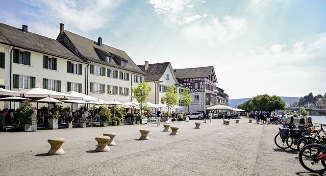 Blick auf die Schifflï¿ï¾¤nde Stein am Rhein, am Mittwoch, 27 August 2025. (Melanie Duchene / Schaffhauser Nachricht