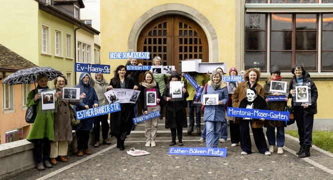 Aktion der SP-Frauen zur Benennung ï¿ï¾¶ffentlicher Rï¿ï¾¤ume nach Frauen der Stadtgeschichte, Dienstag, 31.03.2026, Schaffhausen (Roger Hofstetter/Schaffhauser Nachr
