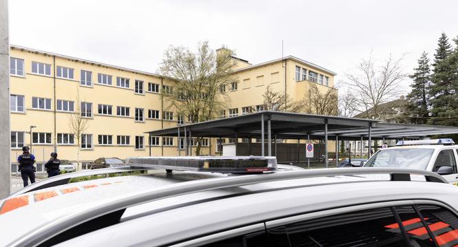 Bombendrohung im Gega-Schulhaus, Donnerstag, 26.03.2026, Schaffhausen (Roger Hofstetter/Schaffhauser Nachrichten)