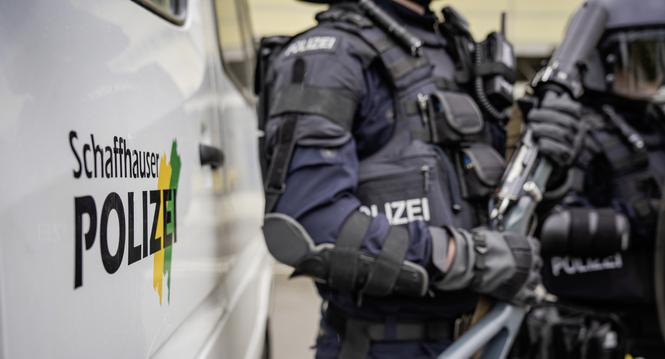 Schaffhauser Polizei Ordnungsdienst, fotografiert am Montag, 22. April 2024 in Schaffhausen (Lea Biedermann / Schaffhauser Nachrichten)