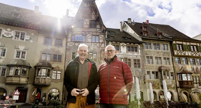 Auflï¿ï¾¶sung der Propsteisï¿ï¾¤nger Wagenhausen, v.l. Peter Brunner, Hans Geuggis, Donnerstag, 26.03.2026, Stein am Rhein (Roger Hofstetter/Schaffhauser Nachr