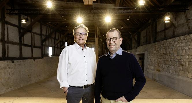 Bergtrotte Osterfingen, Ein Jahr seit der Wiedererï¿ï¾¶ffnung - wie lï¿ï¾¤uft es bisher, was hat sich verï¿ï¾¤ndert und wo geht die Reise hin?, v.l. Michael Kienast - Leitender Geschï¿ï¾¤ftsfï¿ï¾¼hrer, Thomas Holenstein,