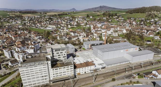 Blick auf das Knorrli Areal und Unilever in Thayngen, am Mittwoch, 02. April 2025. (Melanie Duchene / Schaffhauser Nachrichten)