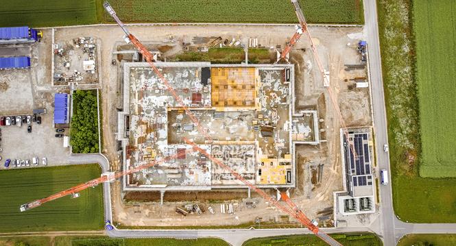 Vorstreiender Bau des Datencenters, fotografiert am Dienstag, 03. Juni 2025, in Beringen. (Roberta Fele / Schaffhauser Nachrichten)