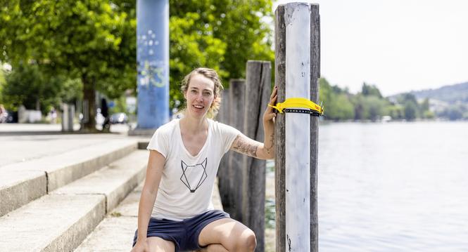 Eva Baier installiert im Team Mikrofone im Rhein fï¿ï¾¼r die Aalwanderung, Eva Baier, Mittwoch, 15.07.2026, Schaffhausen (Roger Hofstetter/Schaffhauser Nachricht