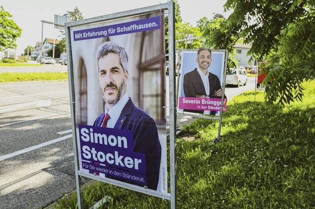 Wahlplakate zur Abstimmung, am Freitag, 06. Juni 2025. (Melanie Duchene / Schaffhauser Nachrichten)
