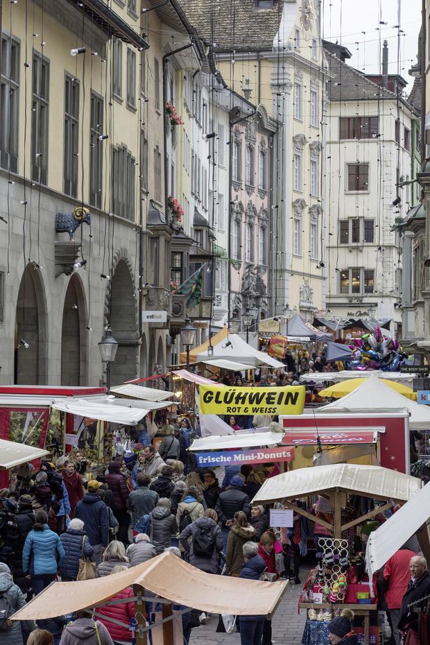 Impressionen vom Martinimarkt 2019 an der Vordergasse, fotografiert am Mittwoch 13. Oktober 2019, in Schaffhausen. (Flavia Grossenbacher / Schaffhauser Nachrichten)