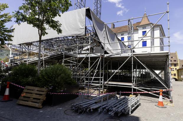 Aufbau des Musikfestivals "Stars in Town", Mittwoch, 22.07.2026, Schaffhausen (Roger Hofstetter/Schaffhauser Nachrichten)